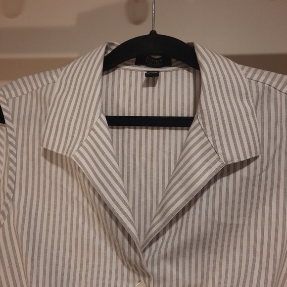 Stripe Easy Care Button Down Blouse - Picture 5 of 7